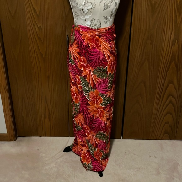 Ashley Stewart Other - Ashley Stewart pink tropical print wrap around swimsuit sarong one size